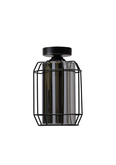Lampa sufitowa Jonera 1xE27 czarny, klosz dymiony 15 cm - zdjęcie produktu 2