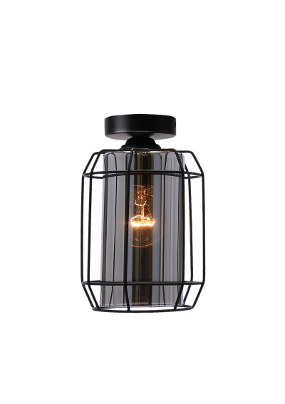 Jonera ceiling light 1xE27 black, klosz smoked 15 cm - product image 3
