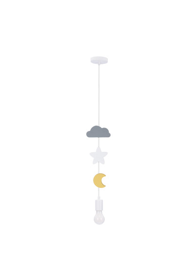 Moon pendant light 1xE27 white 15,5 cm