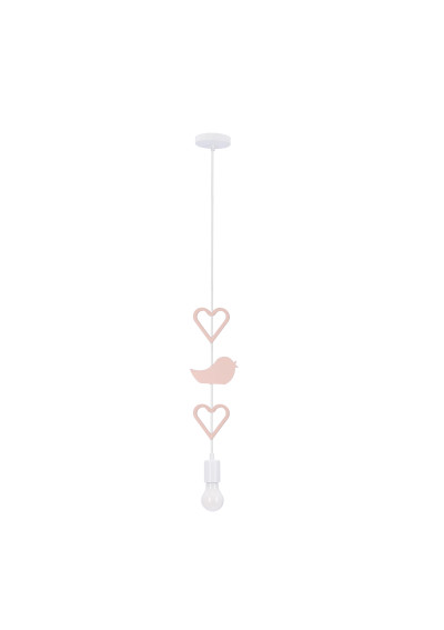 Heart pendant light 1xE27 pink 15 cm