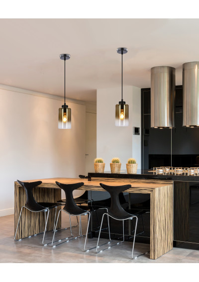 Aspra pendant light 1xE27 black/bursztynowy 10 cm - product image 1