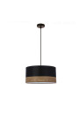 Lampa wisząca Porto czarny + drewniany 30 cm