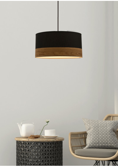 Porto pendant light black / drewniany 30 cm - product image 1