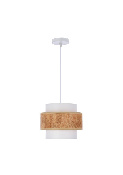 Lampa wisząca Cork 1xE27 biały + beżowy 20 cm
