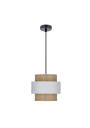 Lampa wisząca Rattan 1xE27 czarny, biały + kremowy 20 cm