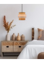 Rattan pendant light 1xE27 black, white / cream 20 cm - product image 1