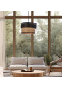 Lampa wisząca Fornero 1xE27 czarny + drewniany 35 cm - zdjęcie produktu 1