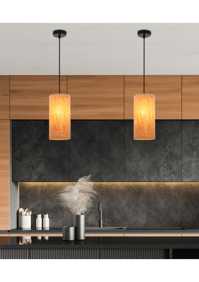 Aragona pendant light 1xE27 black, abażur korkowy 12 cm - product image 1