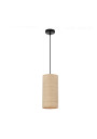 Fleri pendant light 1xE27 black, beige ratan 12 cm