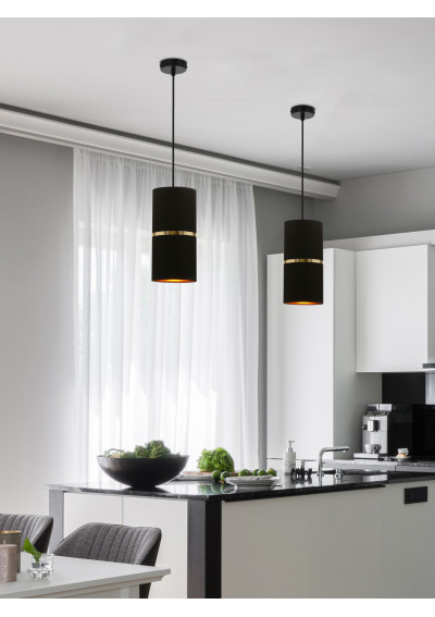 Gina pendant light 1xE27 black / gold 12 cm - product image 1