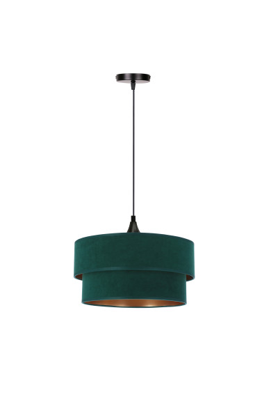 Lampa wisząca Scopello 1xE27 czarny, but.ziel/złoto 35 cm
