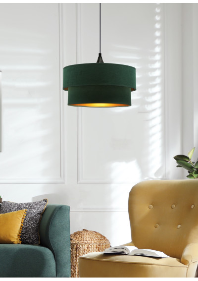 Scopello pendant light 1xE27 black, but.ziel/złoto 35 cm - product image 1