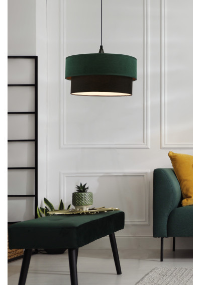 Lampa wisząca Solanto 1xE27 czarny, but.zieleń/złoto+czarny 35 cm - zdjęcie produktu 1