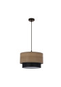 Lampa wisząca Ruben 1xE27 czarny + orzechowy 25 cm