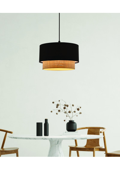 Lampa wisząca Sferia 1xE27 czarny + beżowy 25 cm - zdjęcie produktu 1