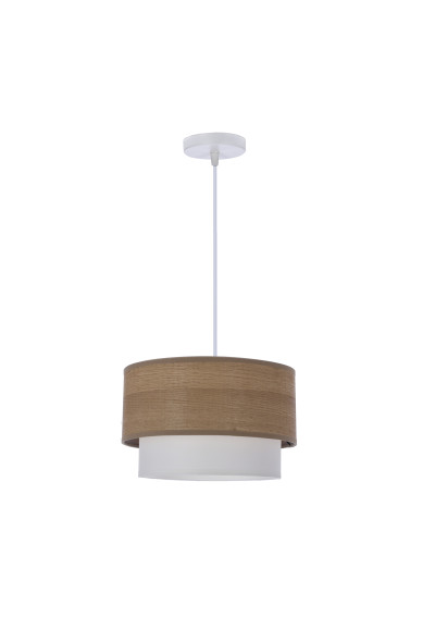 Ruben pendant light 1xE27 white / orzechowy 25 cm