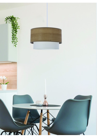 Ruben pendant light 1xE27 white / orzechowy 25 cm - product image 1