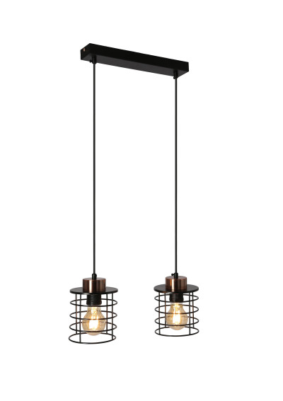 Lampa wisząca Glob 2xE27 czarny + złoty 37 cm