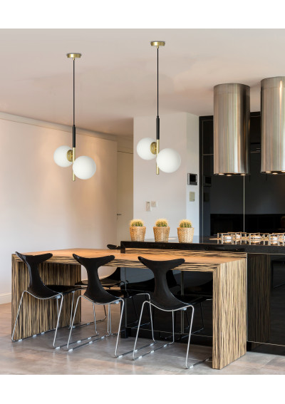 Duo pendant light 2xE14 black / gold 32,5 cm - product image 1