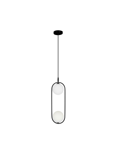 Lampa wisząca Cordel 2xG9 czarny + biały 18,5 cm