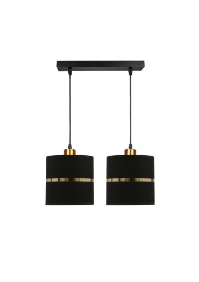 Assam pendant light 2xE27 black / gold 48 cm