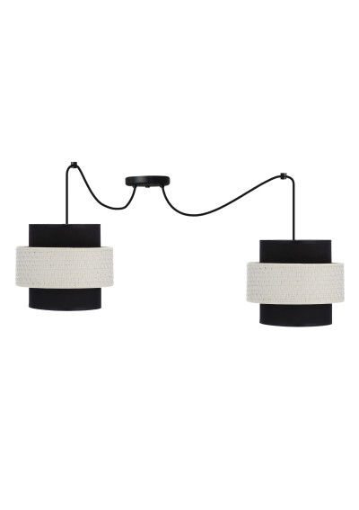 Benta pendant light 2xE27 black/cream 100 cm