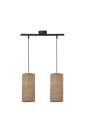 Lampa wisząca Ballo 2xE27 czarny + orzechowy 45 cm