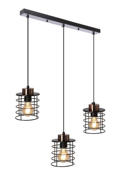 Glob pendant light 3xE27 black / gold 64 cm