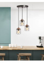 Lampa wisząca Glob 3xE27 czarny + złoty 40 cm - zdjęcie produktu 1