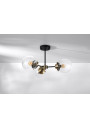 Lampa sufitowa Lens 3xE14 czarny + patyna mat, klosz bezbarwny 60 cm - zdjęcie produktu 2