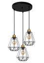 Primo pendant light 3xE27 black / gold 44 cm