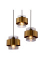 Lampa wisząca Spiega 3xE27 czarny + mosiężny, klosz dymiony 45 cm - zdjęcie produktu 3
