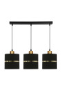 Assam pendant light 3xE27 black / gold 65 cm