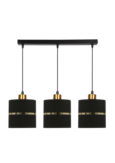 Assam pendant light 3xE27 black / gold 65 cm