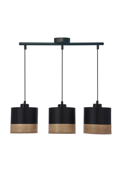 Lampa wisząca Porto 3xE27 czarny+ brązowy 57 cm