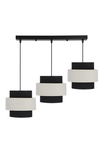 Lampa wisząca Benta 3xE27 czarny+kremowy 72 cm