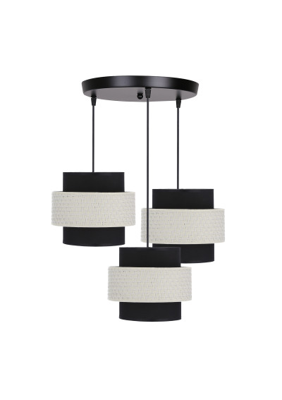 Benta pendant light 3xE27 black/cream 45 cm