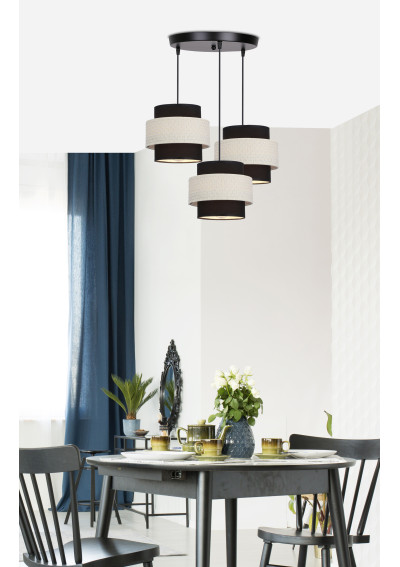 Benta pendant light 3xE27 black/cream 45 cm - product image 1