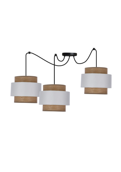 E27 pendant light 3xE27 brown 100 cm