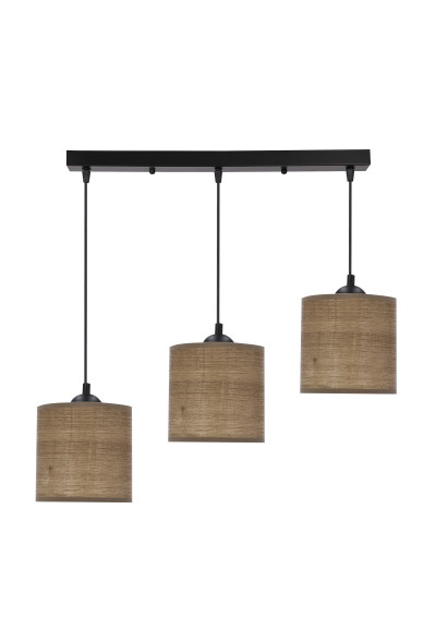 Legno pendant light 3xE27 black / orzechowy 60 cm