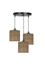 Lampa wisząca Legno 3xE27 czarny + orzechowy 40 cm