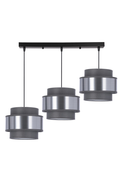 E27 pendant light 3xE27 grey 75 cm