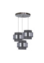 Hare pendant light 3xE27 chromee, grey / silver 45 cm