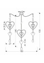 E27 pendant light 3xE27 black 100 cm - product dimensions