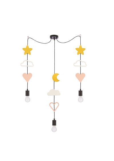 E27 pendant light 3xE27 black 100 cm