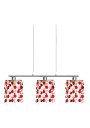 Lampa wisząca Classic G9 chromowy, kryształki czerwone 52 cm