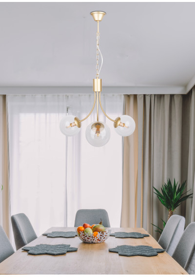 Lampa wisząca Dani 3xE14 złoty 48 cm