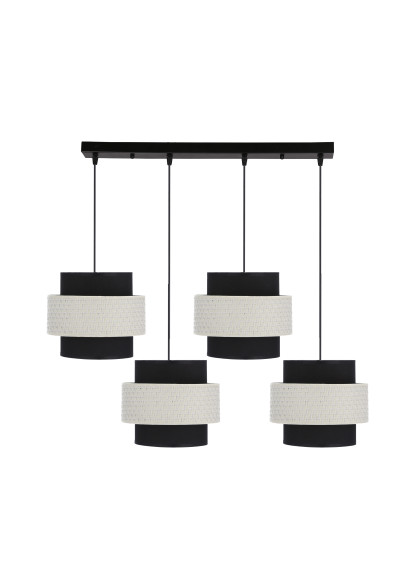 Benta pendant light 4xE27 black/cream 75 cm