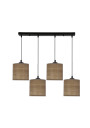 Lampa wisząca Legno 4xE27 czarny + orzechowy 70 cm