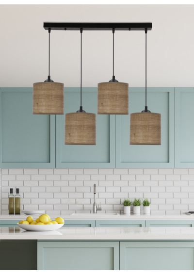 Legno pendant light 4xE27 black / orzechowy 70 cm - product image 1